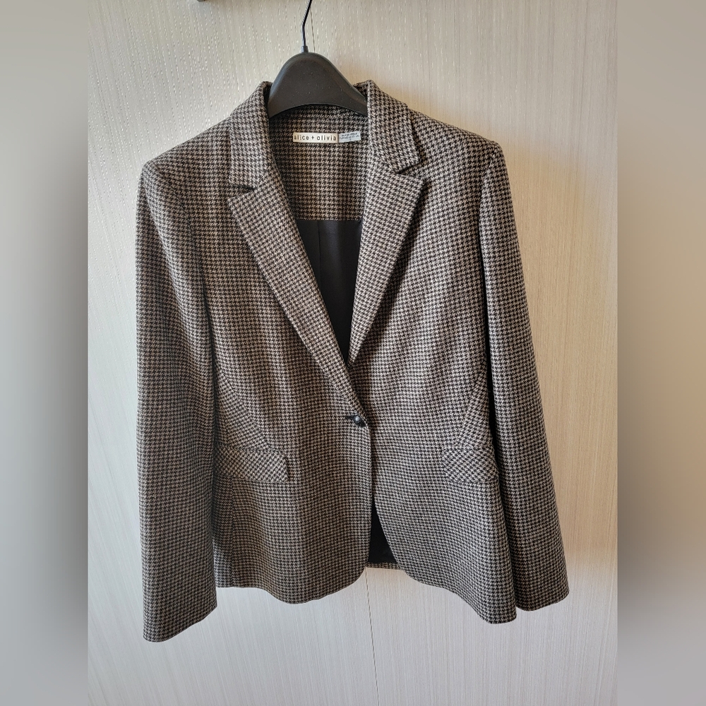 Alice + Olivia Houndstooth Blazer SZ 12
